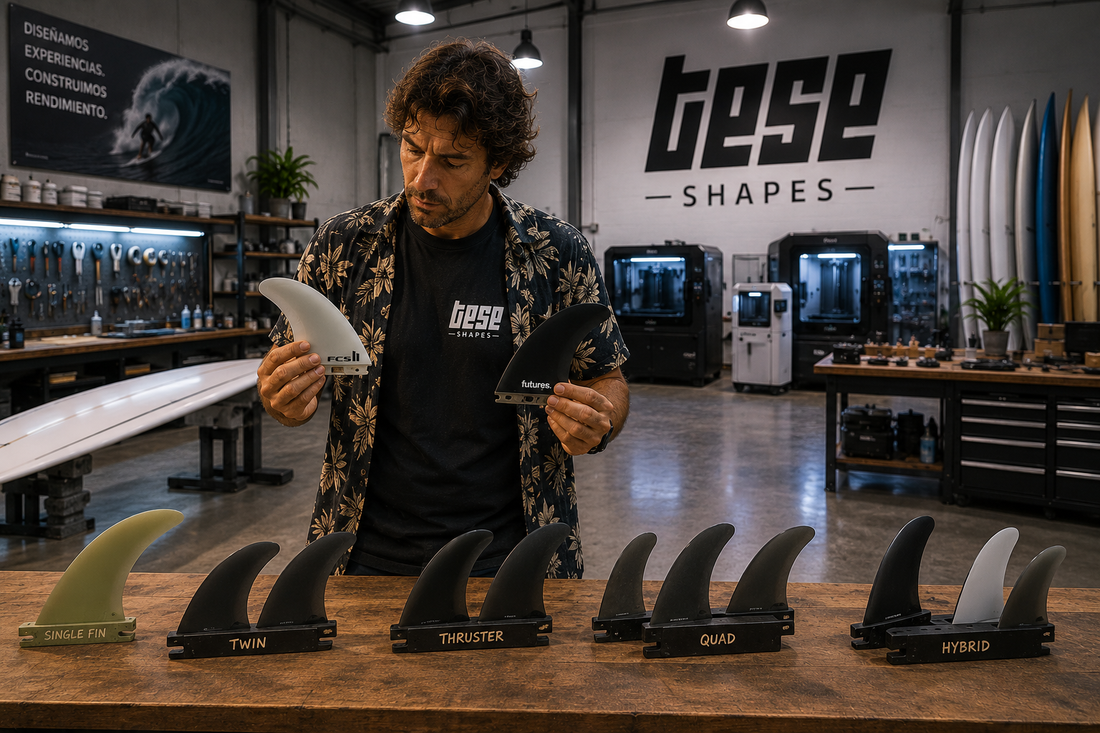 Comparativa de sistemas de quillas en tablas de surf personalizadas: FCS, Futures y Single Fin